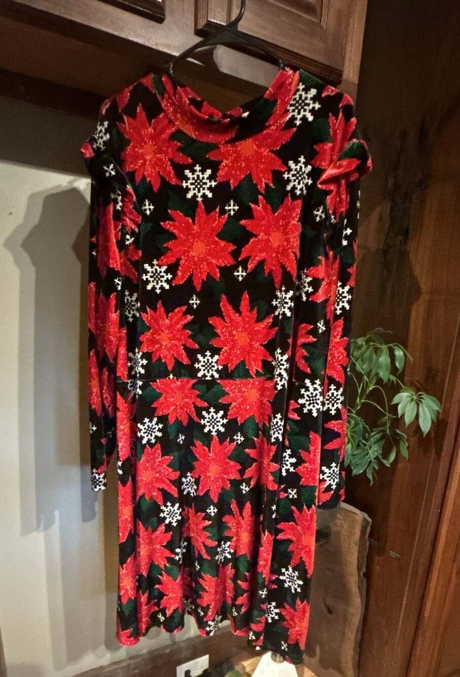 Christmas Side-zip Long-sleeve Thermal Dress for Women